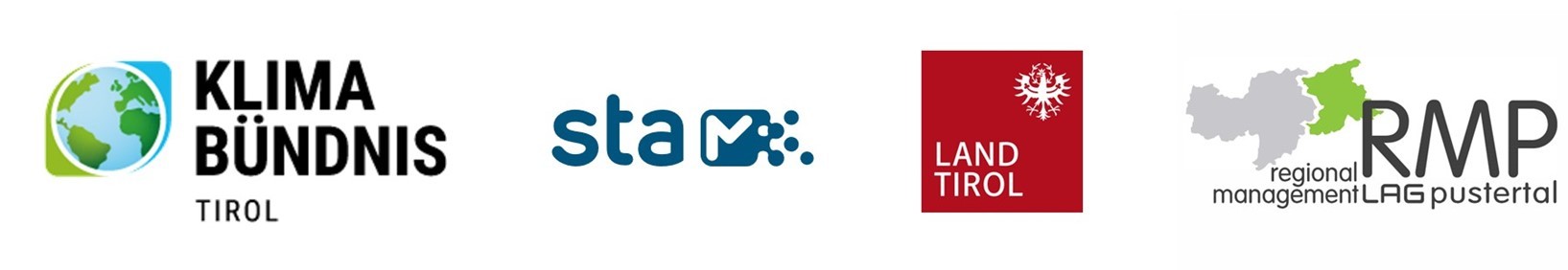 Logos Klimabündnis Tirol, sta, Land Tirol, Regionalmanagement Pustertal